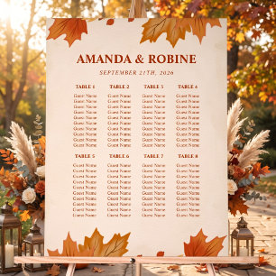 Plan de table de mariage élégant aux feuilles d'ér