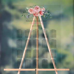 Plan de table de mariage floral romantique jardin