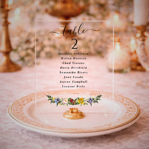 Plan de table de mariage floral vintage fantaisist