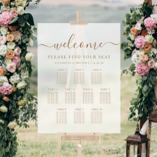Plan de table de mariage moderne à 10 tables en or