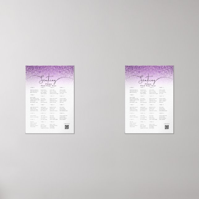 Plan de table de mariage rose romantique (Recto)