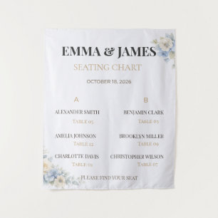 Plan de table de mariage   Tapisserie florale élég