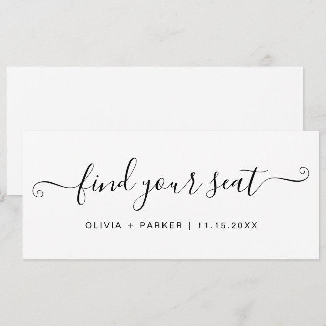 Plan de table de mariage Trouvez votre carte de si (Devant / Derrière)