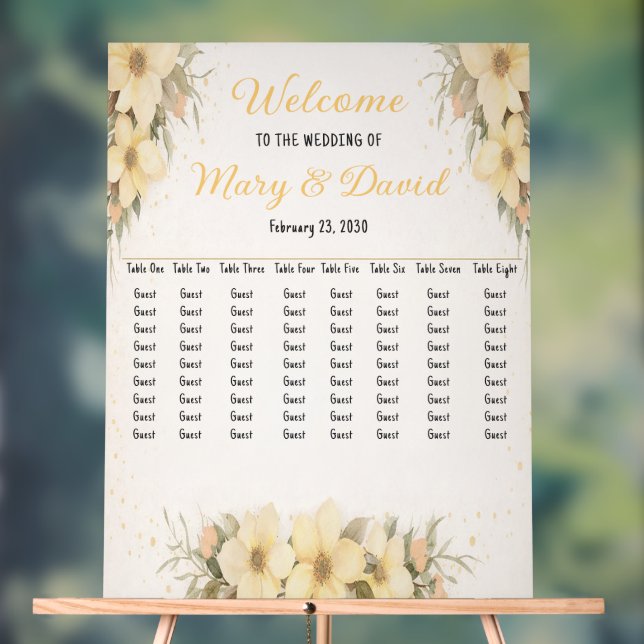 Plan de table Golden Bloom (Neutre)