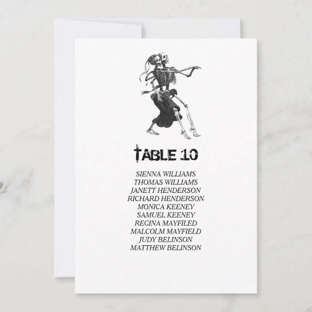 Plan de table Halloween gothique numéro de table (Devant)