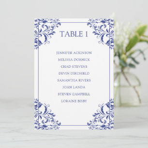 Plan de table Nadine Liste Table Carte   Bleu Roya