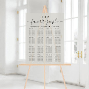 Plan de table taupe 16 personnes Mariage Notre Mei
