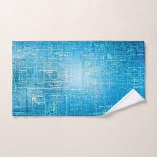 Plan de technologie cybernétique - Bleu électrique