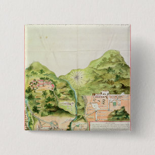 Plan der Bergwerke von Oaxaca, Mexiko, 1785-87 Button