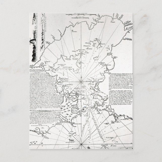 Plan der Bucht und des Hafens von Rio de Janeiro Postkarte (Vorderseite)