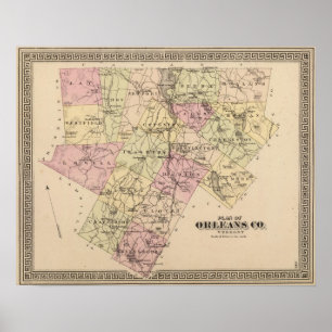 Plan der Firma Orleans in Vermont Poster