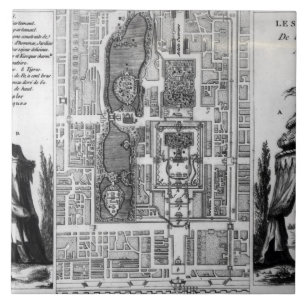 Plan der Gärten des Kaisers von Peking, von Fliese