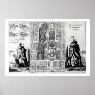 Plan der Gärten des Kaisers von Peking, von Poster