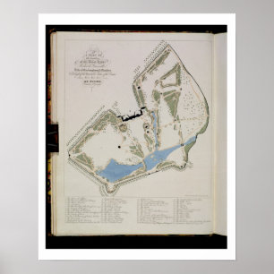 Plan der Gärten von Richard Grenville, Herzog o Poster