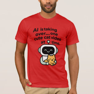 Plan der KI: Niedliche Übernahme von Cat-Videos T-Shirt