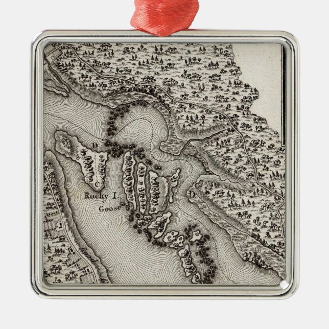 Plan der Rapids oder der Fälle des Ohios Ornament Aus Metall (Vorne)