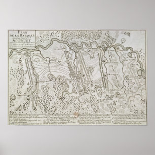 Plan der Schlacht von Blenheim zwischen der Armee Poster