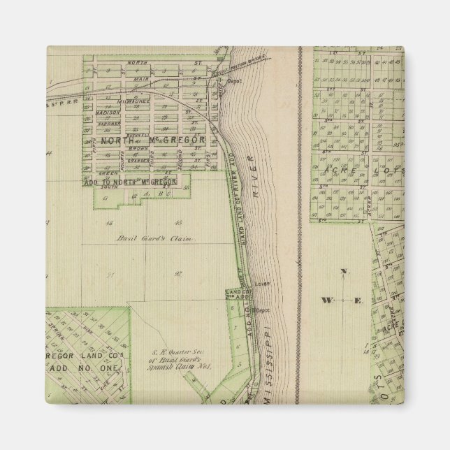 Plan der Stadt McGregor Magnet (Vorne)