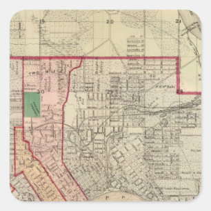 Plan der Stadt St. Paul und Vicinity Quadratischer Aufkleber