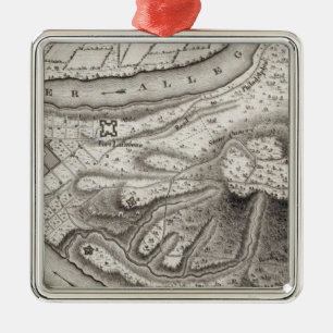 Plan der Stadt von Pittsburg Ornament Aus Metall