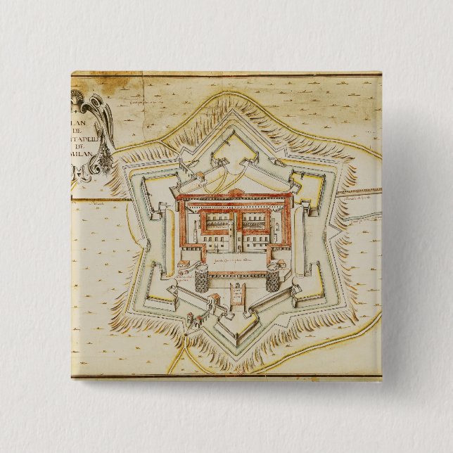 Plan der Zitadelle von Mailand Button (Vorderseite)