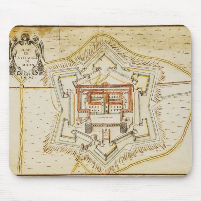 Plan der Zitadelle von Mailand Mousepad (Vorne)