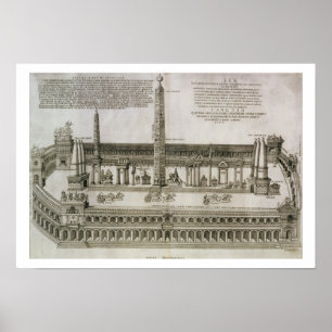 Plan des Circus Maximus, Rom, graviert durch Poster