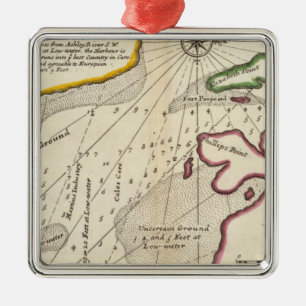 Plan des Hafen-königlichen Hafens in Carolina Silbernes Ornament