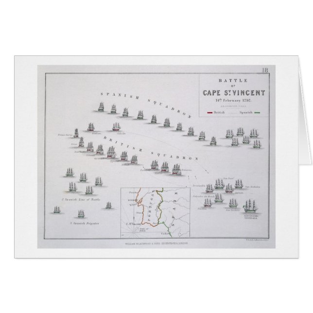 Plan des Kampfes von Kap-St. Vincent, 14. Febru (Vorderseite (Horizontal))