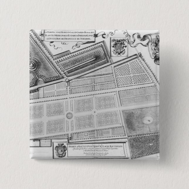Plan des königlichen Gartens Button (Vorderseite)