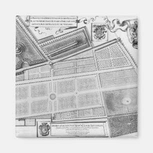 Plan des königlichen Gartens Magnet