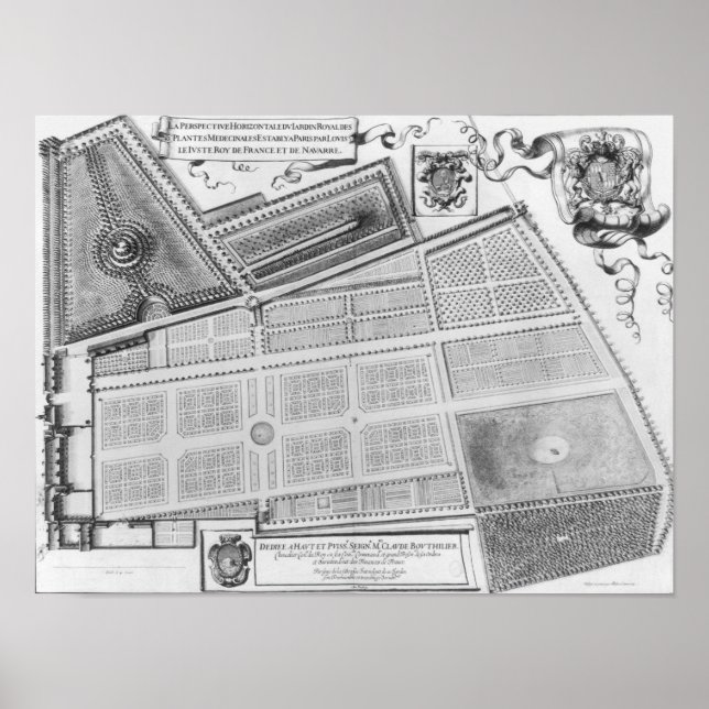 Plan des Königlichen Gartens Poster (Vorne)