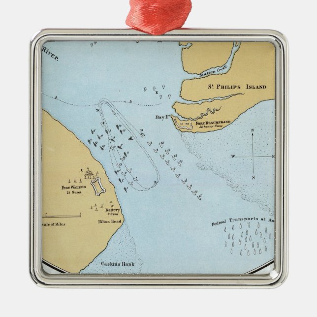 Plan des Marineangriffs und der Gefangennahme des Ornament Aus Metall (Vorne)
