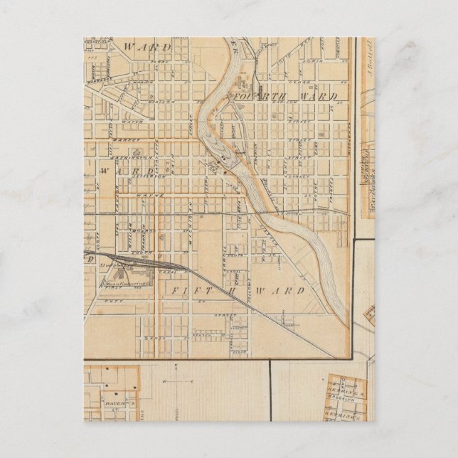 Plan des Südens mit Mishawaka Postkarte (Vorderseite)