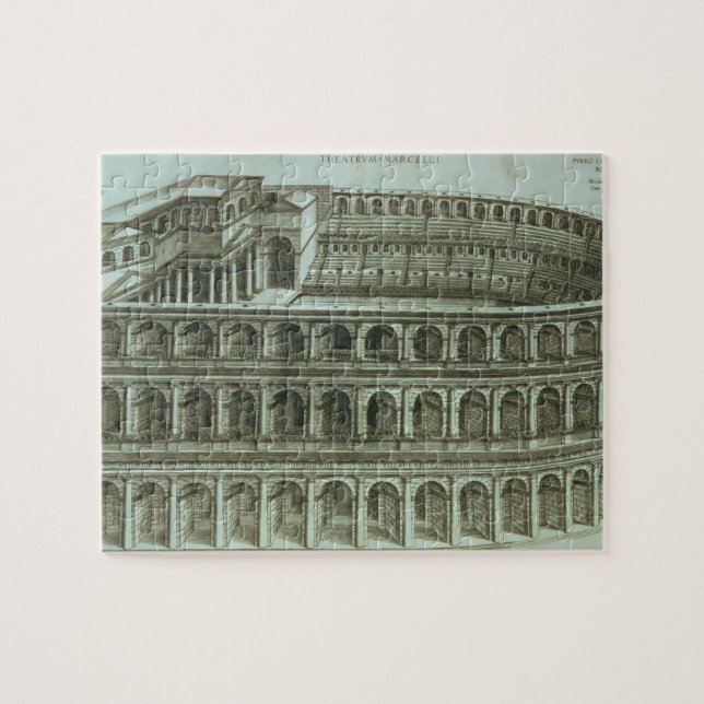 Plan des Theaters von Marcellus, Rom, 1558 (engr (Horizontal)