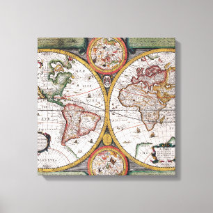 Plan du monde Art & Décor Mur Toile Enveloppée I