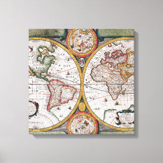Plan du monde Art & Décor Mur Toile Enveloppée Imp