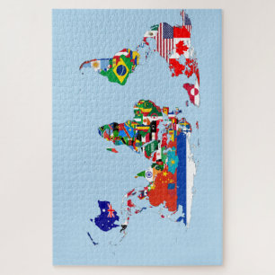 Plan du monde des drapeaux Puzzle