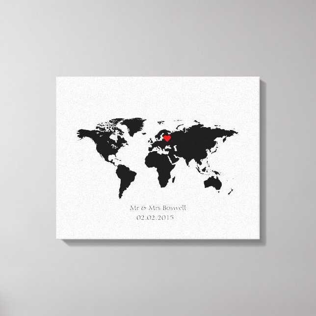 plan du monde toile mariage livre d'or invité choi (Recto)