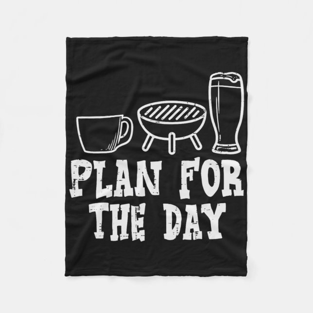 Plan für die Kaffeepause Grillen Funny Byrbecue Gr Fleecedecke (Vorderseite)