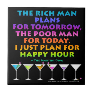 PLAN FÜR HAPPY HOUR MARTINI ZEN Untersetzer Fliese