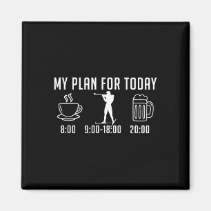 Plan für heute - Kaffee Biathlon Bier Wine - Funny Magnet
