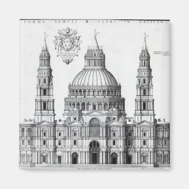 Plan für St. Peter's, Rom, 1539 Magnet (Vorne)