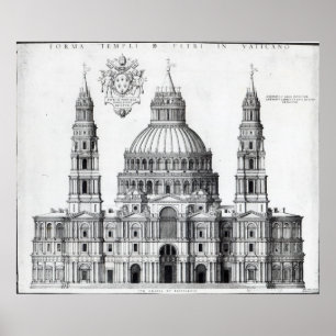Plan für St. Peter's, Rom, 1539 Poster