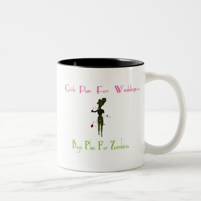 Plan für Zombies Zweifarbige Tasse (Rechts)