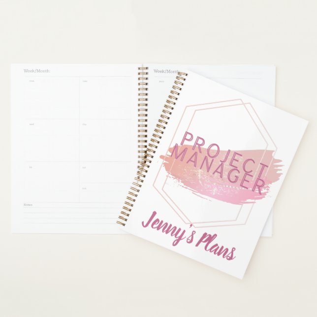 Plan géométrique Personnalisé mignon Project Manag (Devant avec enveloppe)