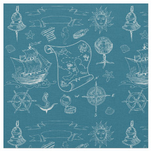 Plan-grafisches nautischmuster stoff