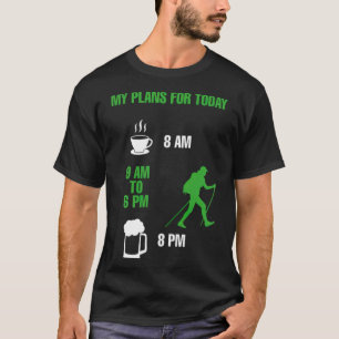 Plan heute Wandern Kaffeebierer Camping Herz T-Shirt