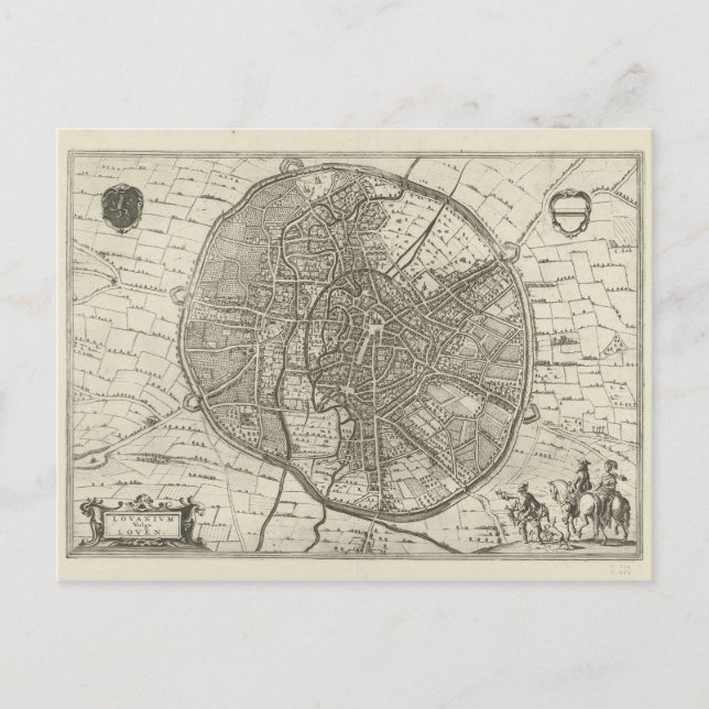 Plan Leuven | 1581 (Gravieren) Postkarte (Vorderseite)