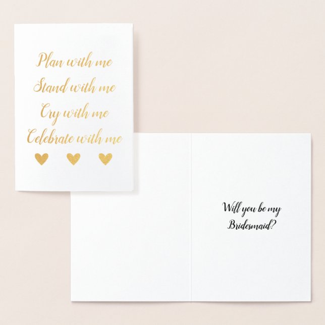 Plan mit mir stehen, Bridesmaid-Vorschlag Folienkarte (Anzeige)